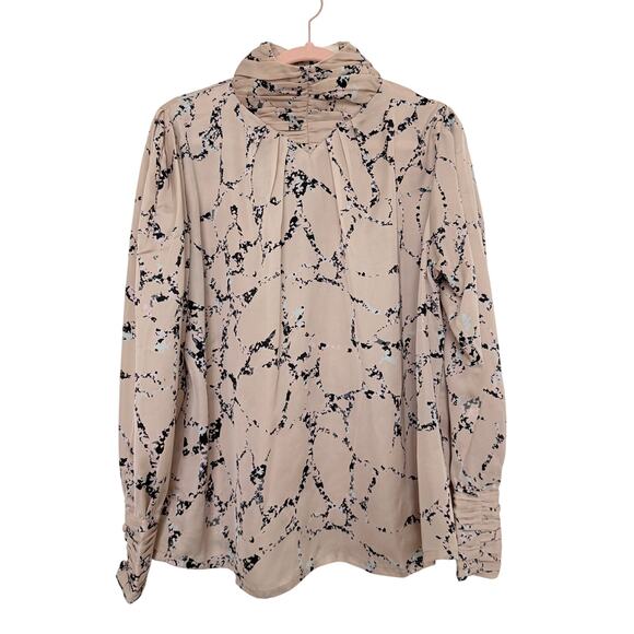 Elan Natalie Mock Neck Blouse in Blush Marble Size‎ Medium - Picture 1 of 7
